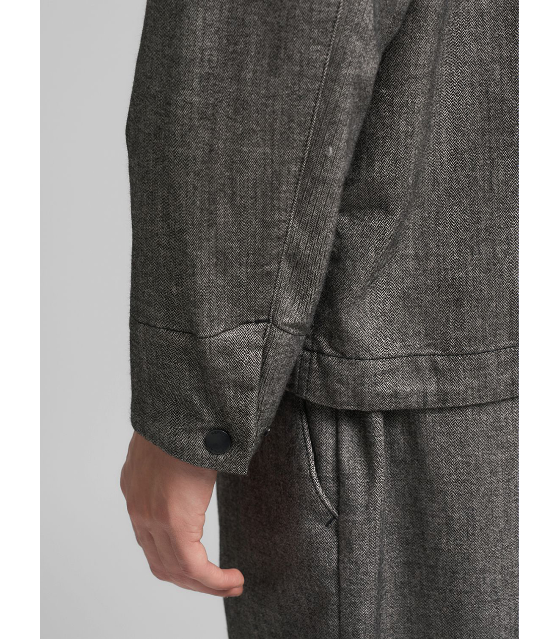 ヘリンボーン オーバーシャツジャケット 詳細画像 ブラック/ホワイト 6